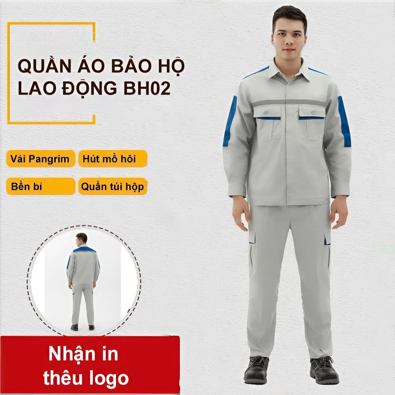 Quần áo bảo hộ lao động màu xám